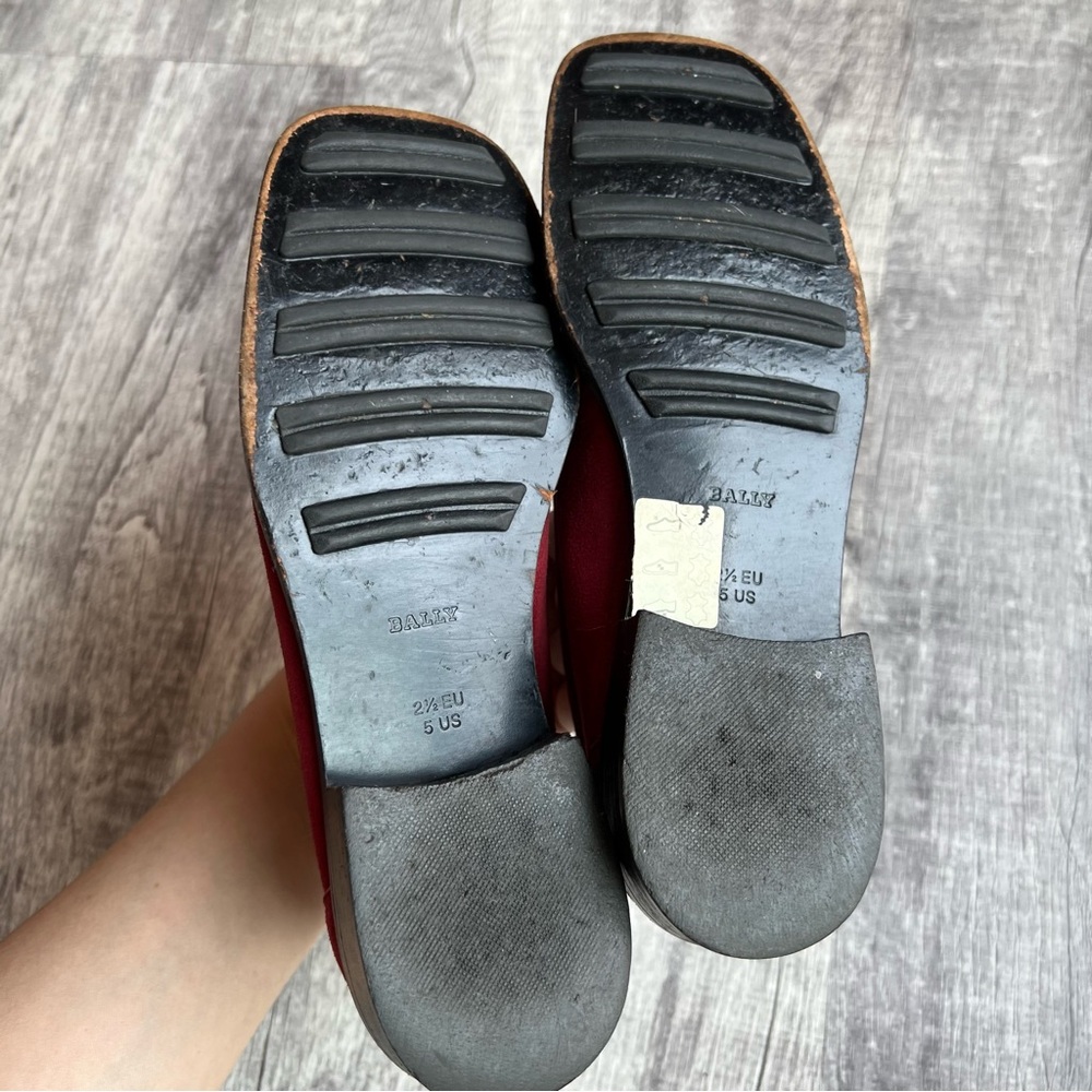 Bally Women’s Shoes Size 5 Burgundy Leather Loafers Slide On - Picture 6 of 8